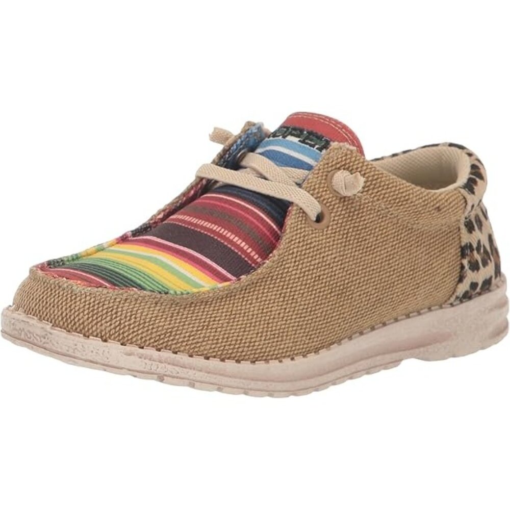 Roper Hang Loose Kids Loafers Size 3 Little Kid Tan Multicolor Moc Toe Slip On - Picture 2 of 8